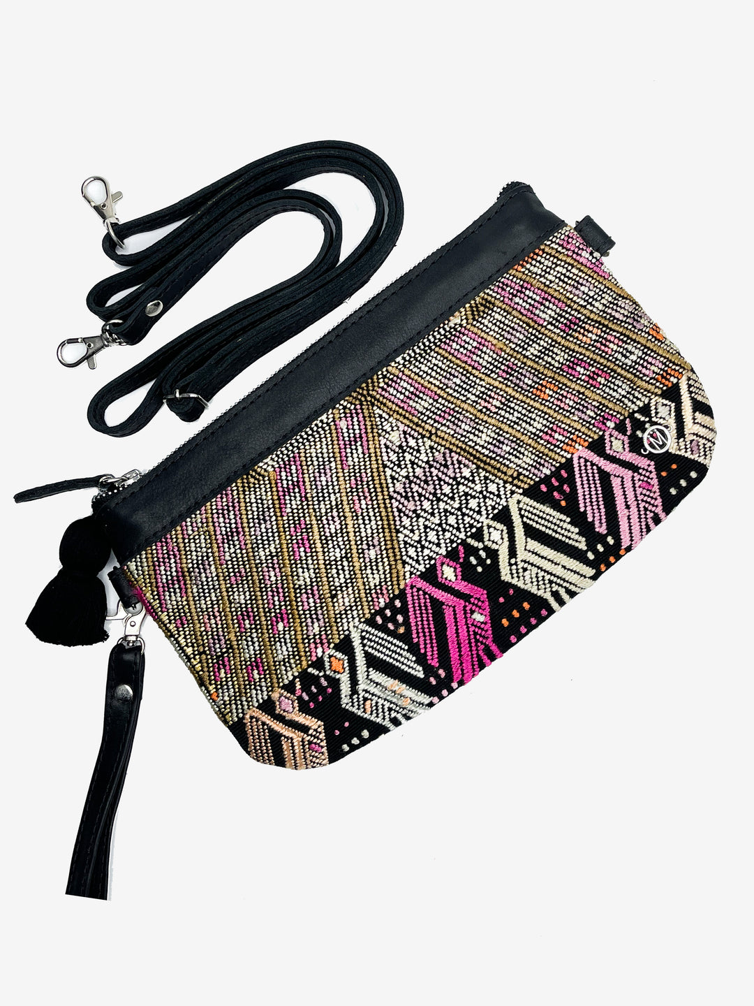 Convertible Clutch Bag - One of a Kind - Handwoven - Black